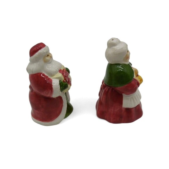 SANTA And Mrs CLAUS Ceramic Salt and Pepper Shakers Avon 1995 Vintage - Picture 4 of 10